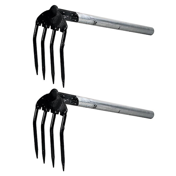 2 kpl Puutarhan Rekoja Maan Löysäytystyökalut Puutarhan Käyttötyökalut Maapähkinän Kaivuu Rekot Musta 40x19cm Black 40x19cm