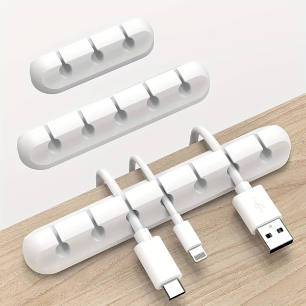 Kabelorganisator, Kabelhåndtering, USB-kabelholder, Trådorganisator, Kabelklemmer, Kabelholder for skrivebord, Bil [DB] 5 Hole Cable Manager