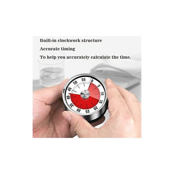 Visuel analog timer, T-Audace 55 minutters køkkentimer, nedtællingstimer til børn og voksne, resterende tidsvisning, lydalarm (hvid)