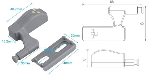 10 stk. LED-skabslamper Universal Garderobe Hængselsensorlys Køkken