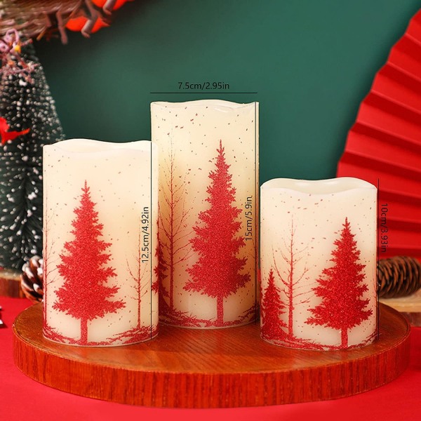 Liekittomat kynttilät, paristokäyttöiset liekettömät pilarikynttilät kauko-ajastimella kotiin kiitospäivän jouluhotelliin joulukuu