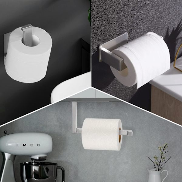 WC-paperiteline, Itseliimautuva Kudoksenpidike Ruostumattomasta Teräksestä, Ruostumaton Paperirullanpidike, Ei Porauksia Helppo Asentaa