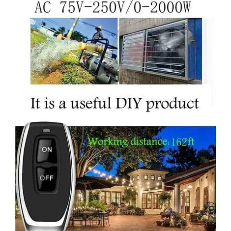Ulisem – 433MHz Wireless RF Remote Control Switch – 30A for Lights, Pumps, Home Appliances – Range up to 50m – Easy Installation