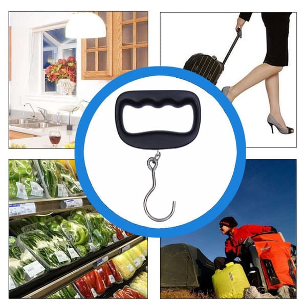 Portable Electronic Luggage Scale, Mini Scale with Hook, Digital Luggage Scale with LCD Display, High Accuracy Sensor
