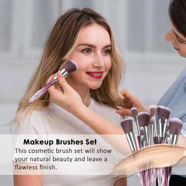 Makeup Brushes Crystal Handle Cosmetic Brush Set 10pcs