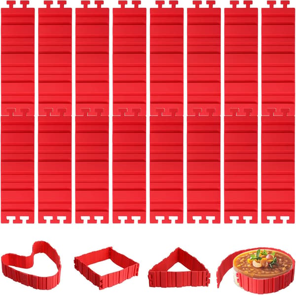 16-pak silikone kageform Magic Bake Snake, formere til DIY runde, rektangulære, hjerteformede desserter, isbarriere, tie-dye