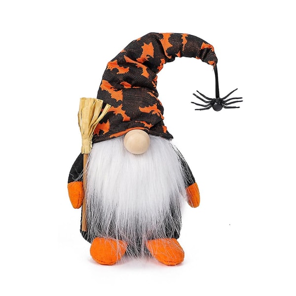Halloween Gnome Wizard Spider Svensk Tomte Nisse Plysj Håndlaget Farmhouse Kjøkken Tiering Skuff DekorasjonB