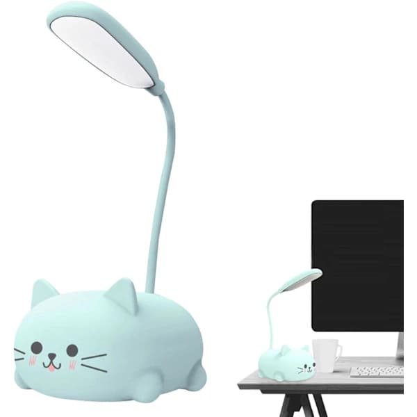 Mini Cat USB Lamp | LED Cute Animal Night Light, 360° Adjustable Eye-Caring Bedside Reading Lamp, Portable Night Light