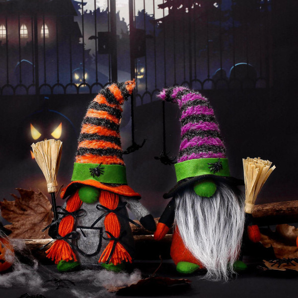 Halloween-kääpiö Luudan Hämähäkki Täytetty Pehmoinen Kääpiökoriste Halloween-juhlat Maalaistalon Pöydän Koristelu Tarvikkeet Mies