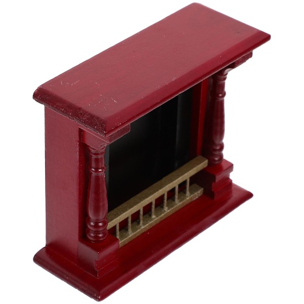 Mini Hus Træ Pejs Dukkehjem Mini Pejs Model Miniature Møbel Model Rød 10.5x4x9cm Red 10.5x4x9cm