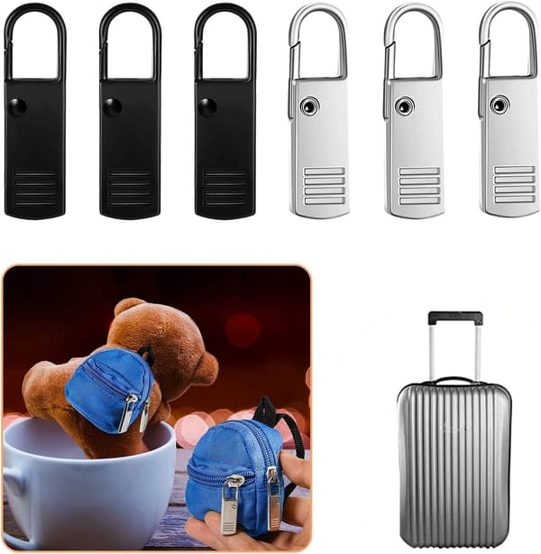 Zipper Pull Tab Replacement Metal Zipper Head Extension for Luggage Bag