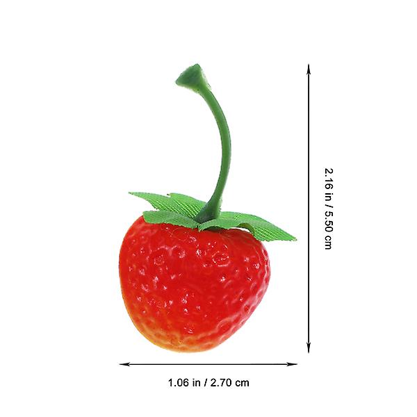 30 stk Mini Jordbærmodeller Kunstige Jordbærpynt Utstillingsrekvisitter Livaktige Jordbærdekorasjoner 5,5x2,7x2cm 5.5x2.7x2cm