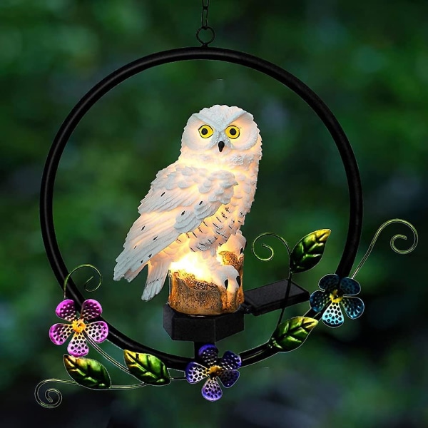Solar Owl Tuulikellot - Väriä vaihtavat vedenpitävät led-valot ulkosisustukseen, Retro Resin Design