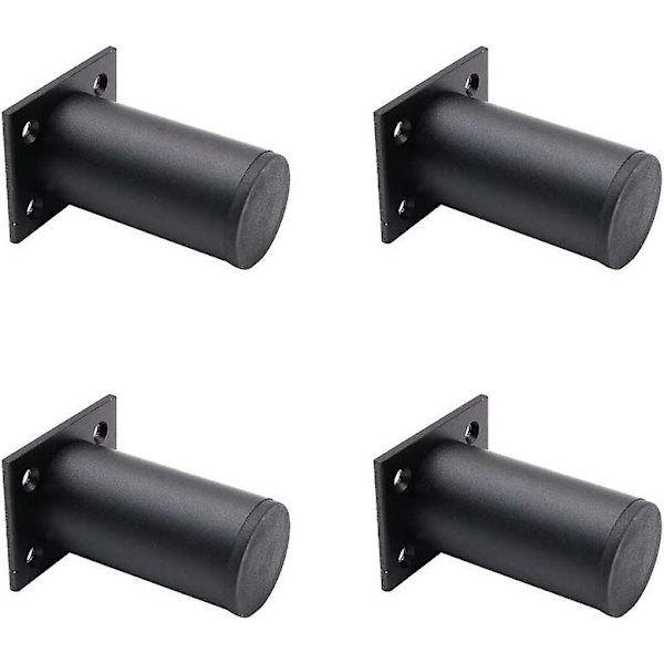 4 kpl säädettävät huonekalujalat, mattamusta, alumiiniseos 38x80mm, kaappi, kahvipöytä, tv-taso, sohva, tuki
