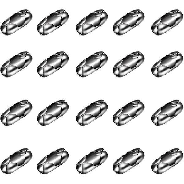 4,5 mm Ersättningskedjor för Vertikala Romerska Rullgardiner, 20-pack Metallkedjeanslutningar Snöreanslutningar Blind Bollkedja Snöreanslutningsklämmor