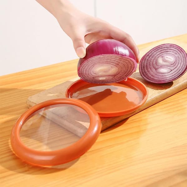 Fruit and Vegetable Storage Containers Reusable Refrigerator Storage for Avocado and Onion Fresh Produce Holders 2 Pcs