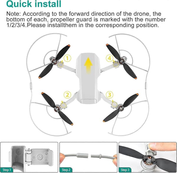 Mini 4K Propelbeskytter til DJI Mini 4K Drone, Kompatibel med Mini 2 SE, Mini 2, Mini SE, Mavic Mini, Opgraderet Version