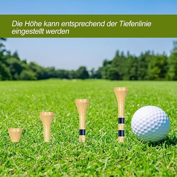 Golftee, 70 mm, bambustræ i primærfarve, 100-pak
