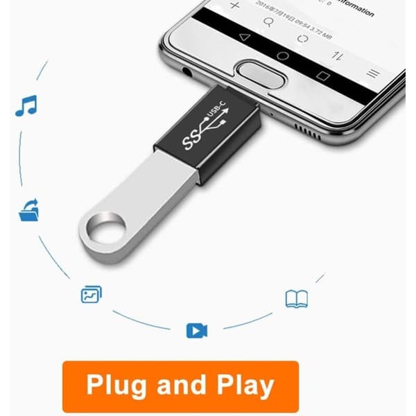 USB-C til USB 3.1-adapter (2-pakning), USB Type-C til USB 3.1 hunn OTG-adapter, kompatibel med iPhone 15 Pro/Max, iPad Pro, MacBook Pro Air