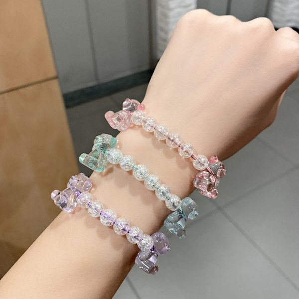 Hårstrikk Hvite Hestehaleholder Perle Hår Scrunchies Krystall Elastiske Hårbånd Elastiske Hårtau Hårtilbehør for