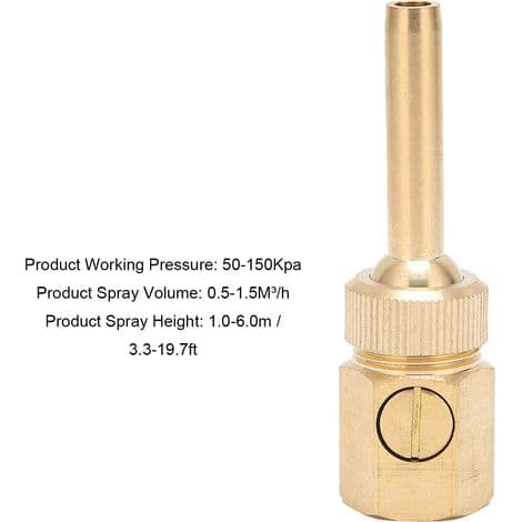Adjustable Brass Nozzle with Tap, 1/2 \" (20mm) Internal Thread for Pond