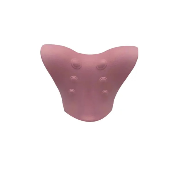 Nakke- og skulderavslapper, cervikal trekkanordning for TMJ smertelindring og justering av cervikal ryggrad, kiropraktisk pute, nakkebåre (rosa)