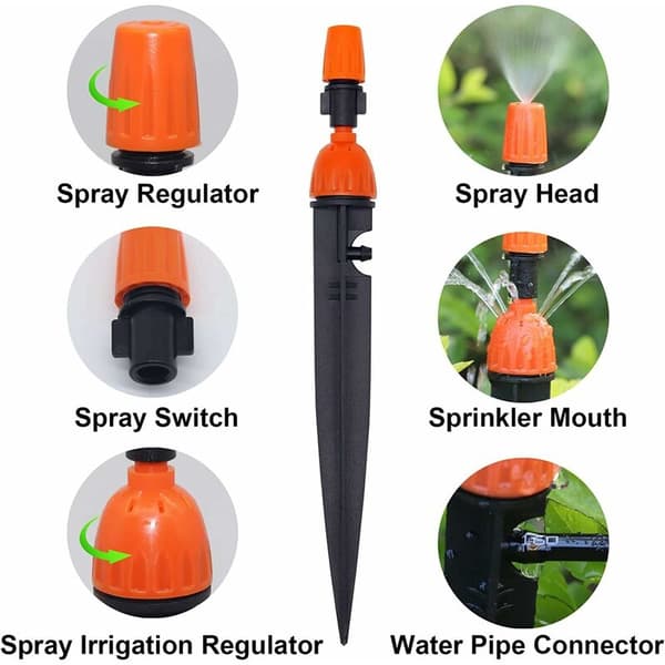 Adjustable Drip Irrigation Nozzle Garden Plant Watering 360 Degree Drip Atomizer Cooling/Irrigation Equipment (10-PACK)