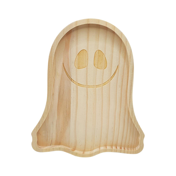 Halloween-kurpitsa puinen lautanen jälkiruokaa, illallista, leipää varten, japanilainen puinen lautanen, haamu