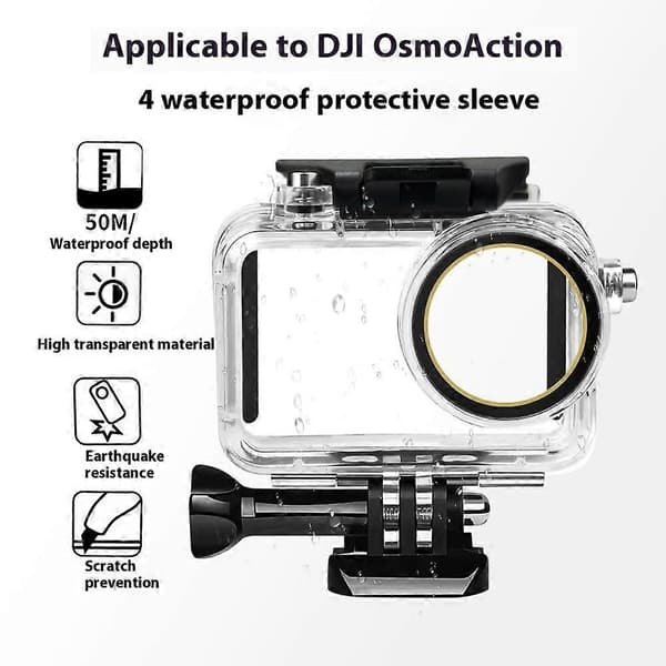 For DJI Osmo Action 4 3 Action Camera Waterproof Anti-Drop Housing 50m Diving Case [DB]