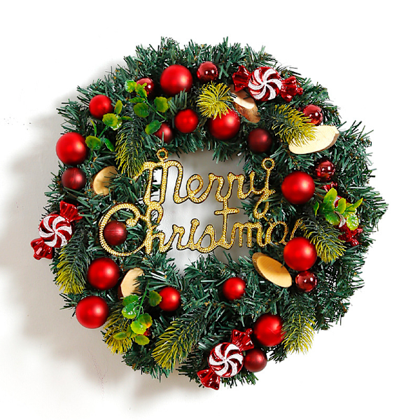 2 kpl Joulukranssi Etuoveen Merry Christmas Kranssi Joulupallokranssi Makeiskranssi Ovikoriste
