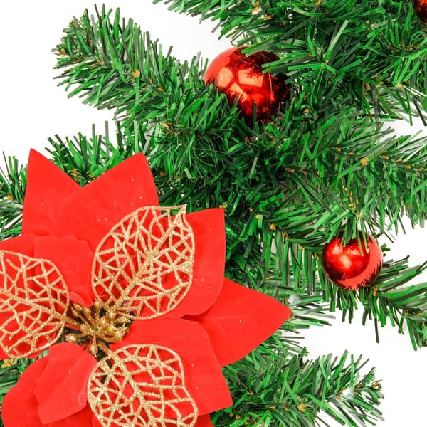 Julegirlander med lys, forhåndsbelyst kunstig julekrans