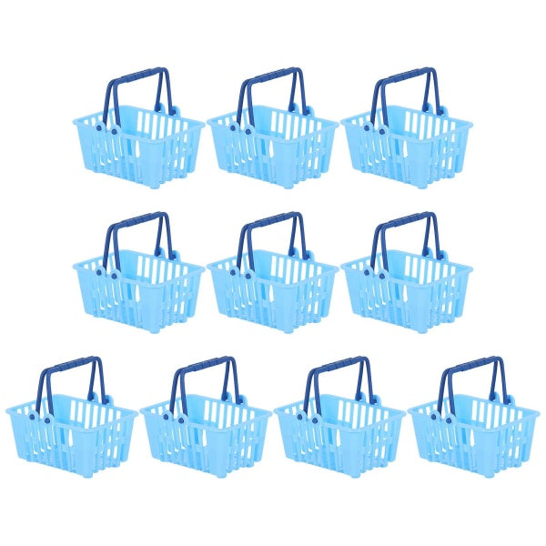 10pcs Mini Supermarket Basket Mini Sundries Storage Basket Mini House OrnamentsBlue6.5X4.5X3.5CM