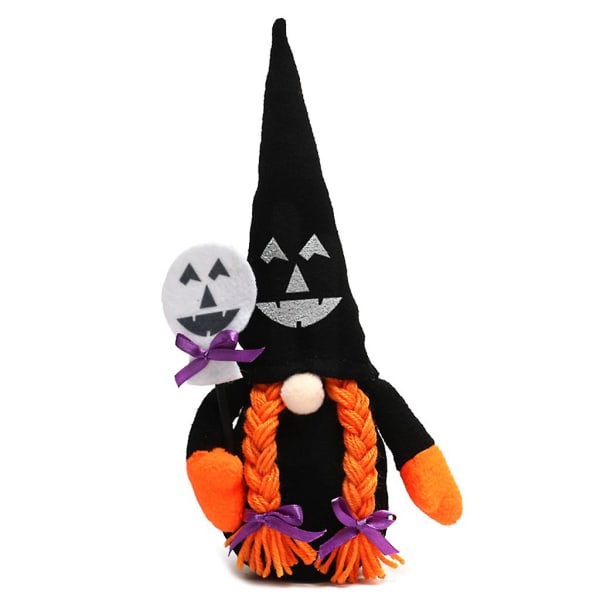 Halloween Gnome Ghost Plysj Dukke Håndlaget Dverg Skandinavisk Tomte OrnamentFletter