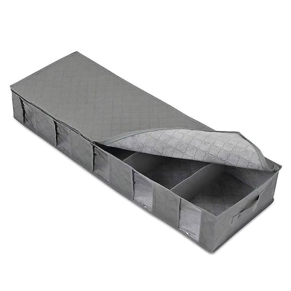 Storage Bag, Under Bed Dresser with Clear Window and Handles - Storage for Clothes, Toys and More (Grey)