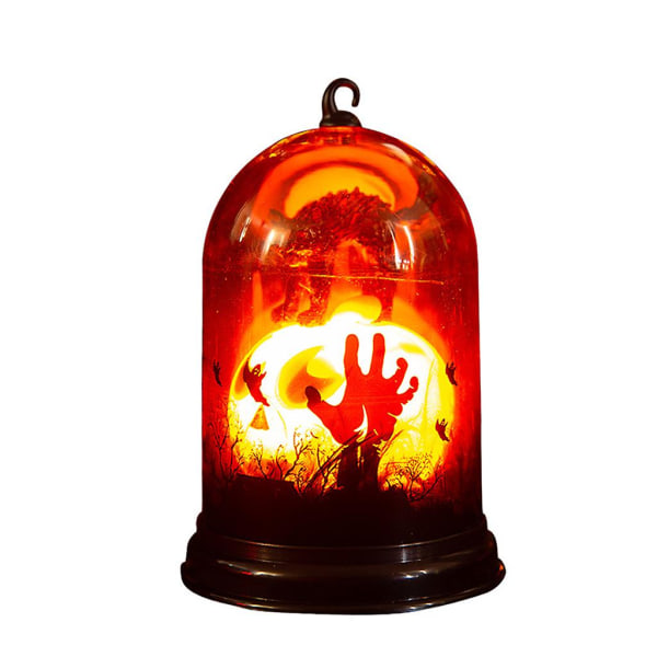 Halloween Simulated Flame Led Lights Glow Jack-O-Lantern Lantern Ornament Gift