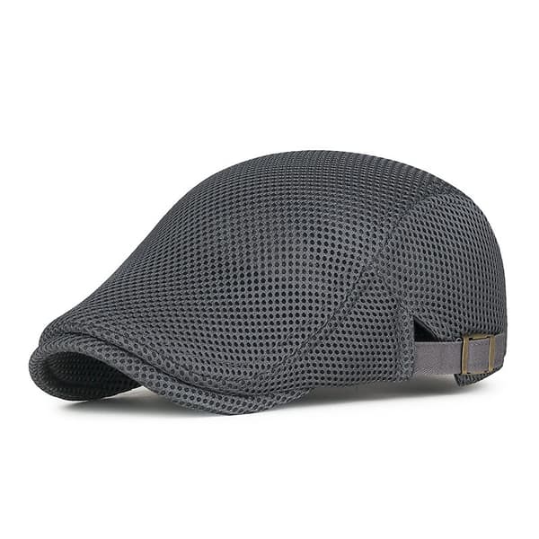 Men's Breathable Mesh Berets - Summer Sun Protection Duckbill Cap Light Grey Light Grey