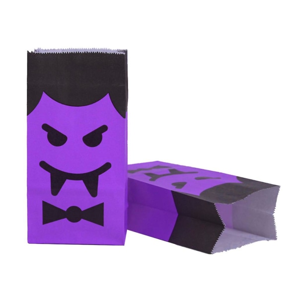 10-pack Halloween Godispåsar Cookie Cookie Treat Bags Presentpapperspåse Festfavorittillbehör BoxPurple Imp