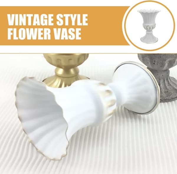 Retro Iron Flower Pot Extra Large Decorative Vase Metal Arrangement Container