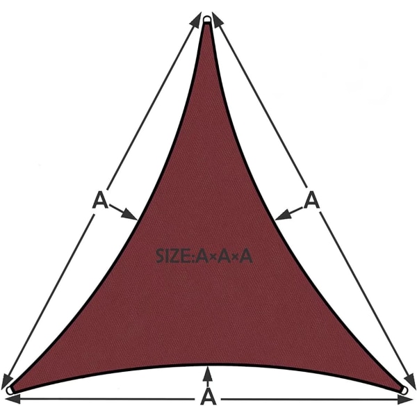 Skygge Seil Trekantet Skyggeduk Polyester Vanntett Anti-UV for utendørs camping Hage Parasollklut for uteplass (mørk rød) 3 * 3 * 3m