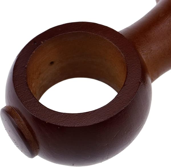 Sett med 2 gardinstangsfester i tre for 3,6 cm stenger, brun