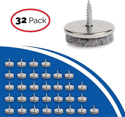 32 stykker møbelfiltpuder - en 28 mm diameter filtpude til