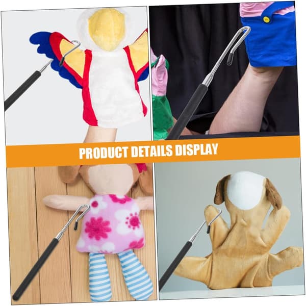 3pcs Hand Puppet Control Sticks Adjustable 20-55cm Half-Body Puppet Arm Manipulation