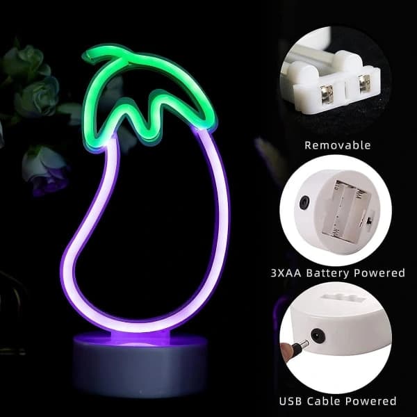HA-Aubergine Neonljus LED Neonskylt För Sovrum, Kök, Fest