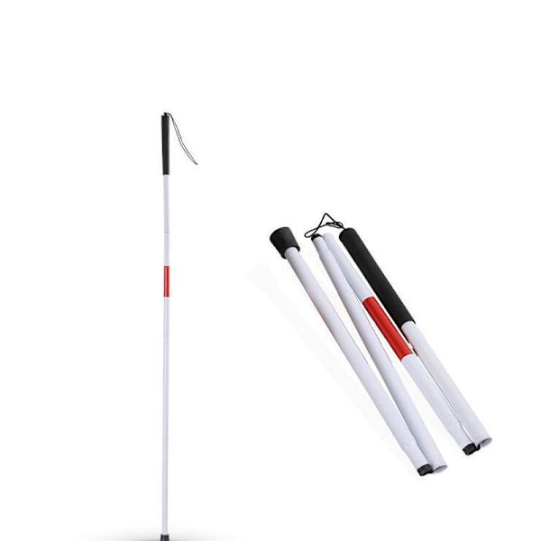 White Walking Cane for Men & Women - Foldable, Collapsible, Free Standing Cane, Walking Sticks for Seniors & Adults