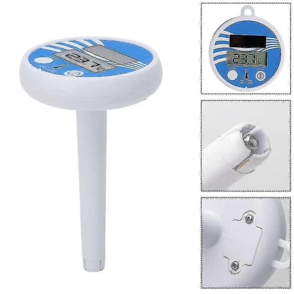 Solar Powered Digital Thermometer Swimming Floating Pool Accurate Water Temperature Gauge