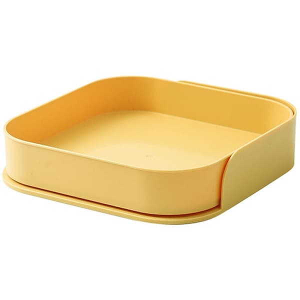 Multifunctional Rotating Kitchen Spice Storage Refrigerator Cosmetic Storage Rack (Yellow)