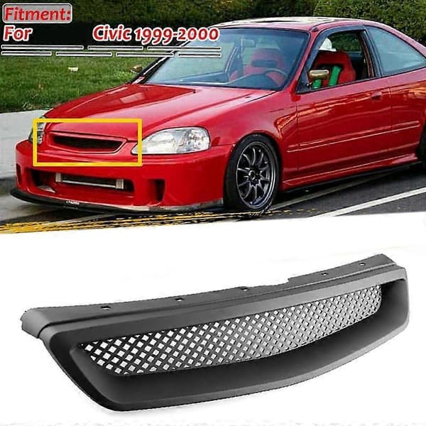 Matt Svart Front Grill Mesh Grill for 1999-2000