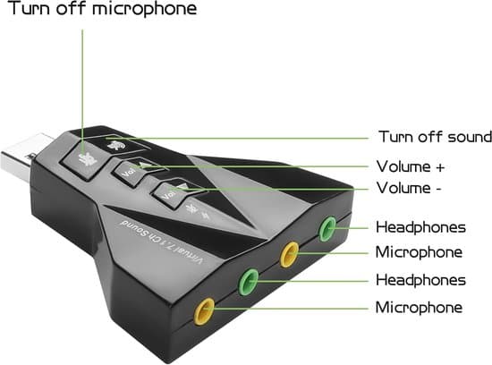 Eksternt USB-lydkort med 4 porter, ekstern lydkort-stereoadapter for Windows og Mac, Plug and Play, ingen drivere nødvendig, for PS5, PS4, USB-lyd