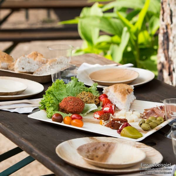 Palmware High-quality palm leaf plates I 25 pieces palm leaf round plates Ø25 cm I Biodegradable party tableware Quickly degradable B B