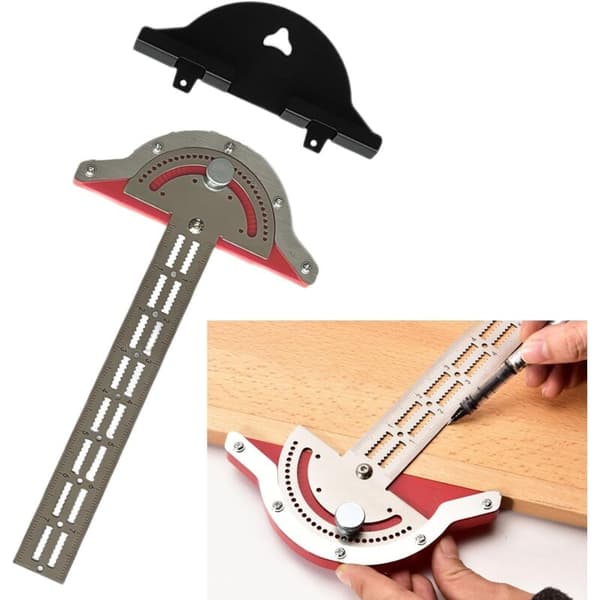 Carpenter's Marking Tool - Silver 1 Precision Marking in a Single Adjustable Angle Gauge Versatile Carpenter's Square, Joint Angle